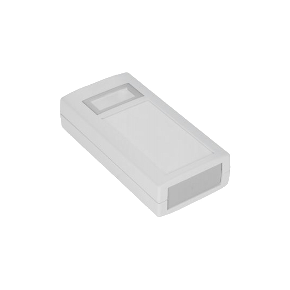 Hand-Held Veronex Case 120 x 60 x 30mm with Membrane recess, LCD window, and battery access in Grey Part No. 75-227909