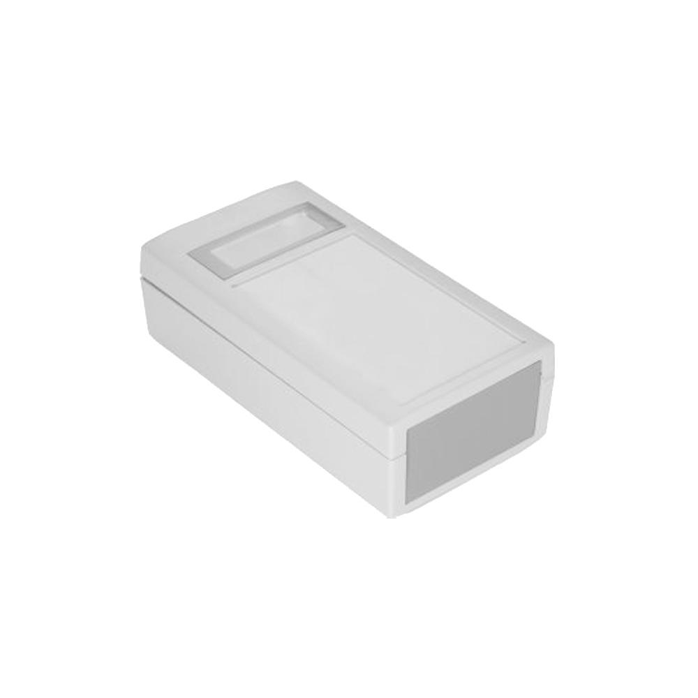 Hand-Held Veronex Case 150 x 80 x 45mm with Membrane recess, LCD window, and battery access in Grey Part No. 75-227911